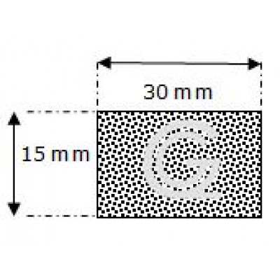 Rechthoekig mosrubber snoer | 15 x 30 mm | per meter